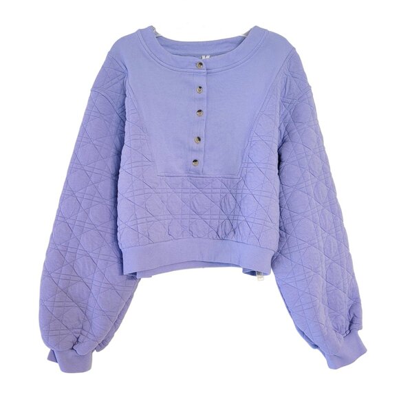 Anthropologie Tops - Anthropologie Quilted Cotton Blend Popover Top